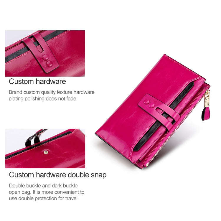 8239 Antimagnetic RFID Multi-function Leather Lady Wallet Large-capacity Purse with Detachable Ca...