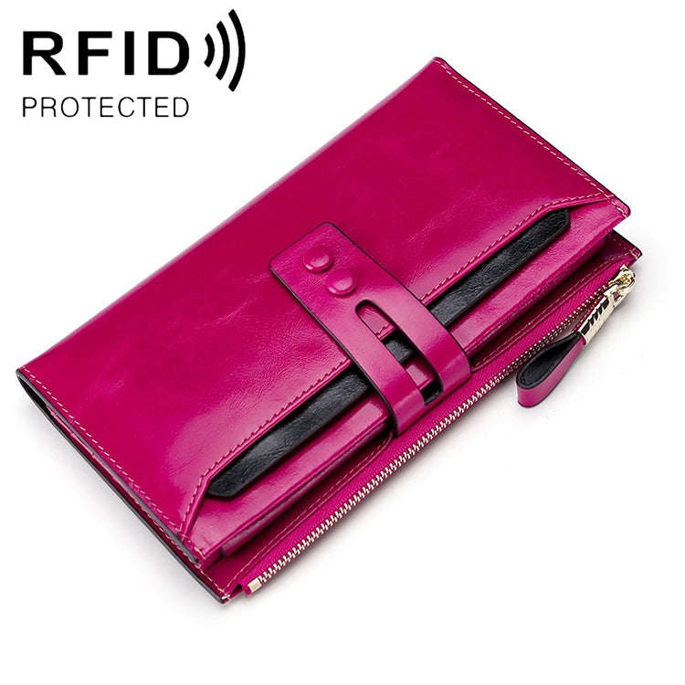 8239 Antimagnetic RFID Multi-function Leather Lady Wallet Large-capacity Purse with Detachable Ca...