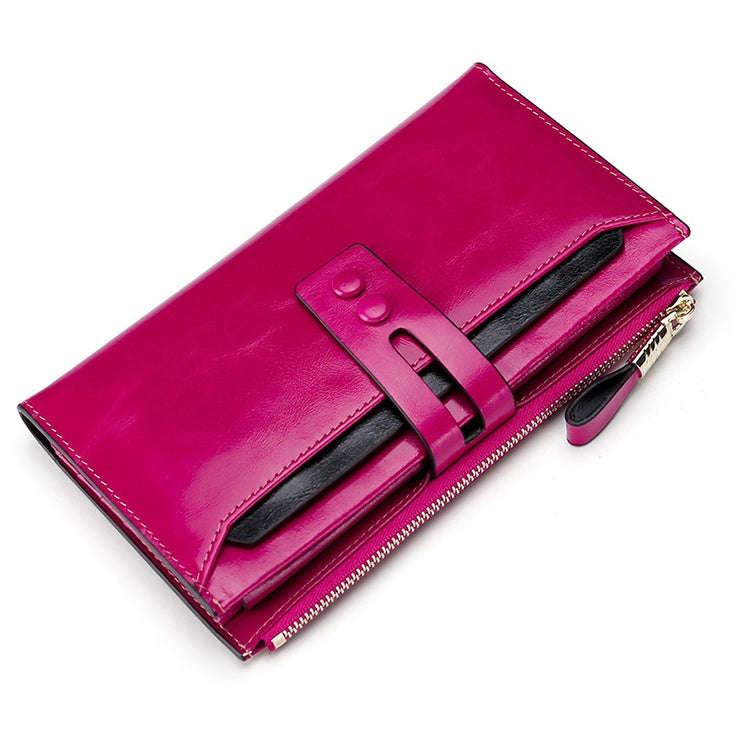 8239 Antimagnetic RFID Multi-function Leather Lady Wallet Large-capacity Purse with Detachable Ca...