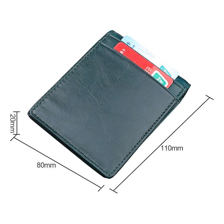 9037 Antimagnetic RFID Crazy Horse Texture Leather Wallet Billfold for Men and Women(Blue)