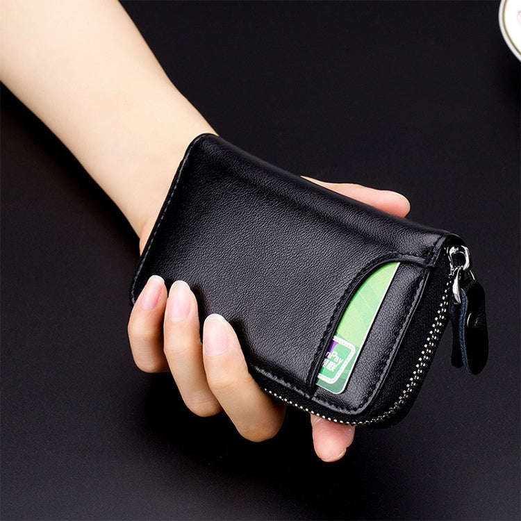 9106 Large-capacity Zipper Leather Keys Holder Bag Multi-function Wallet(Blue)