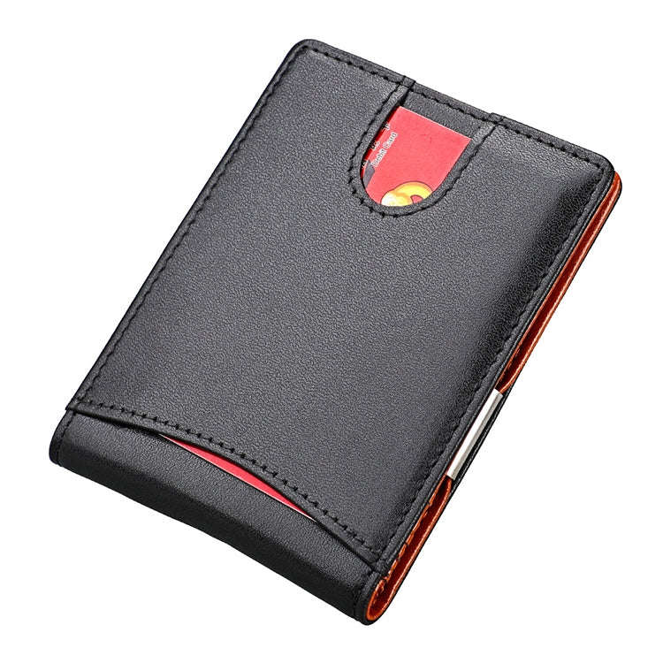 9601 Antimagnetic RFID Mini Crazy Horse Texture Leather Wallet Billfold