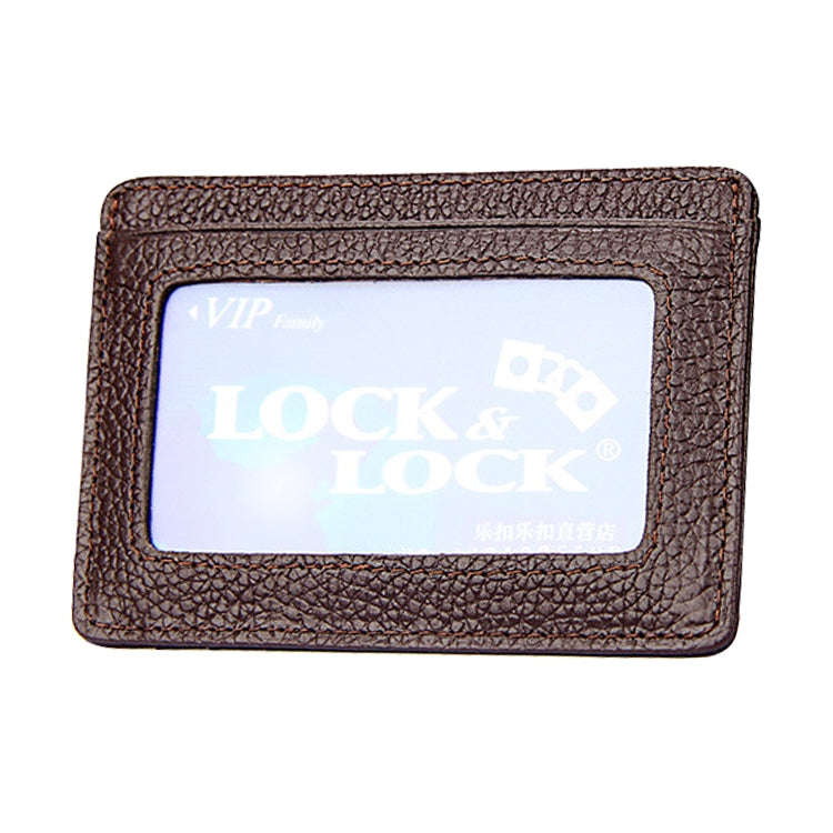 KB37 Antimagnetic RFID Litchi Texture Leather Card Holder Wallet Billfold for Men and Women (Coffee)