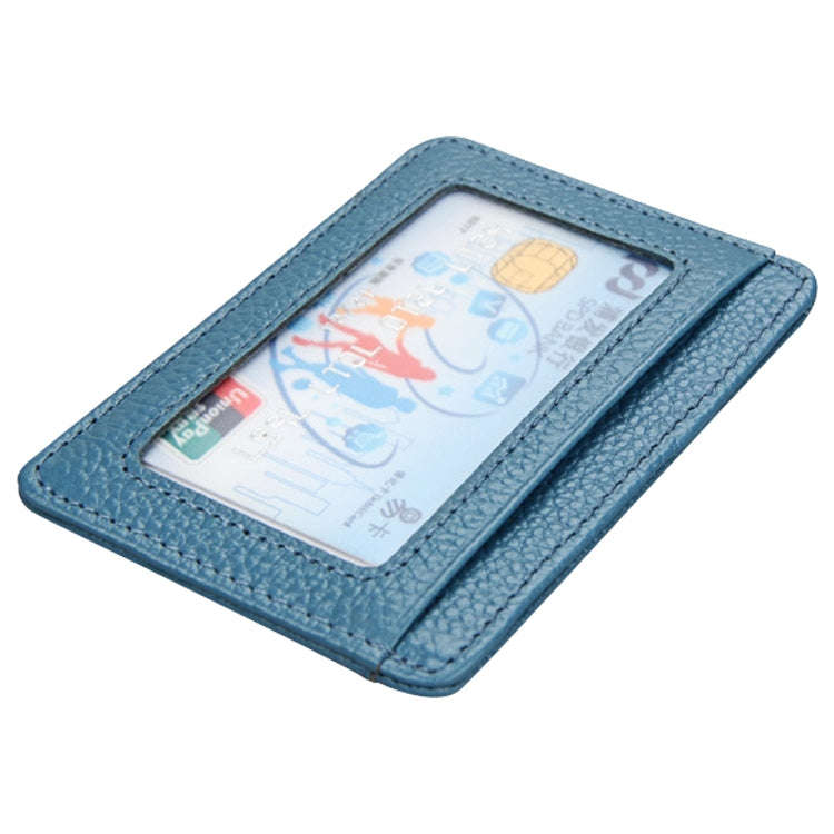 KB37 Antimagnetic RFID Litchi Texture Leather Card Holder Wallet Billfold for Men and Women (Lake...