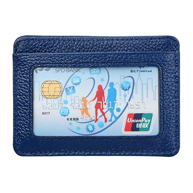 KB37 Antimagnetic RFID Litchi Texture Leather Card Holder Wallet Billfold for Men and Women (Blue)