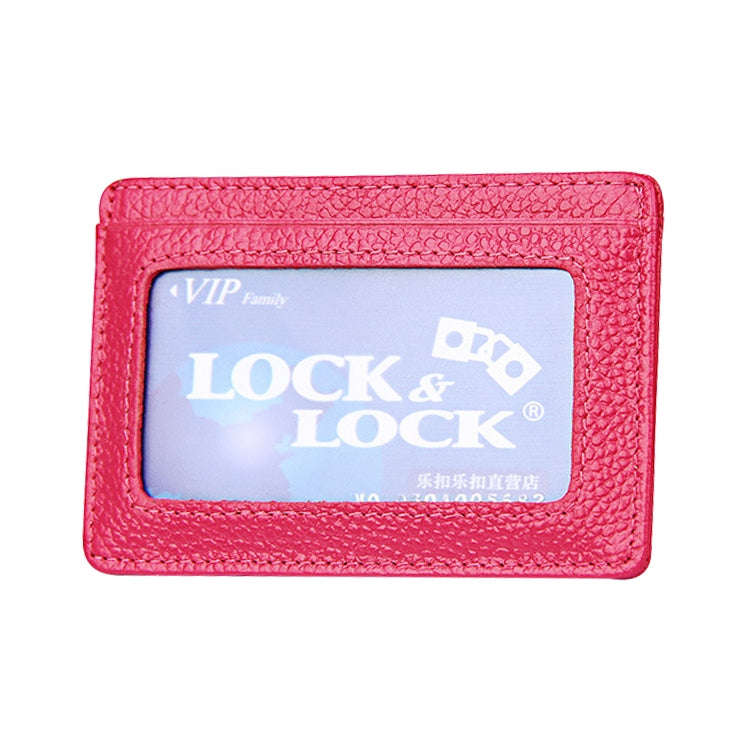 KB37 Antimagnetic RFID Litchi Texture Leather Card Holder Wallet Billfold for Men and Women (Rose...