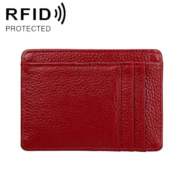KB37 Antimagnetic RFID Litchi Texture Leather Card Holder Wallet Billfold for Men and Women (Purp...