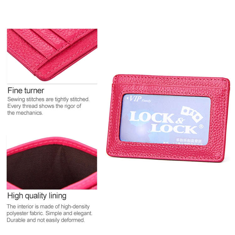 KB37 Antimagnetic RFID Litchi Texture Leather Card Holder Wallet Billfold for Men and Women (Purp...