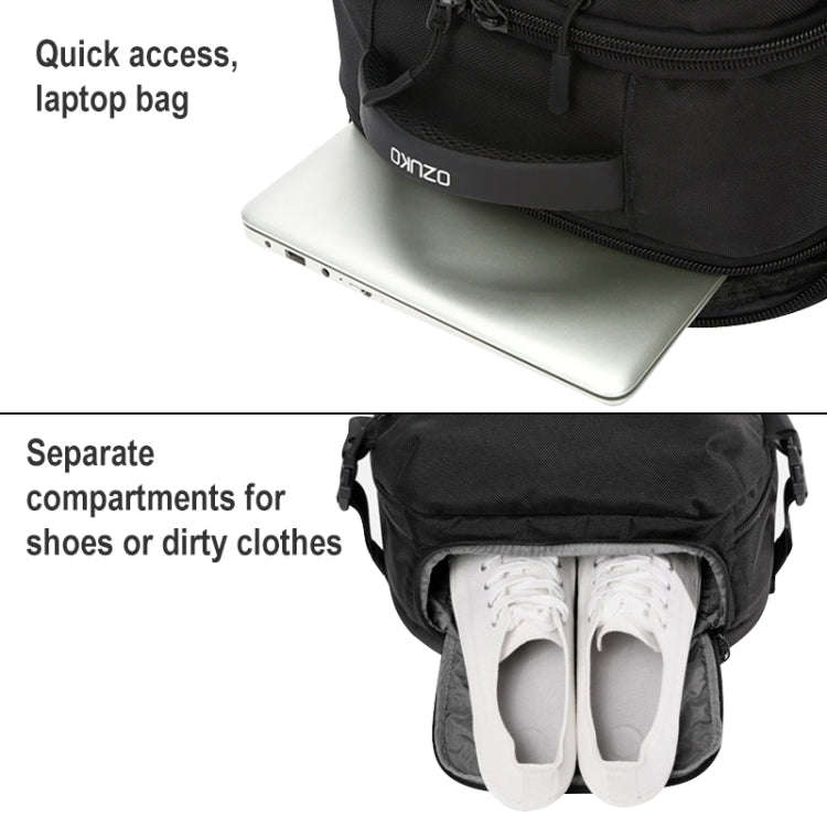 Ozuko 8983 Large Capacity Waterproof Travel Outdoor USB Shoulder Backpack 20 Inch(Black)