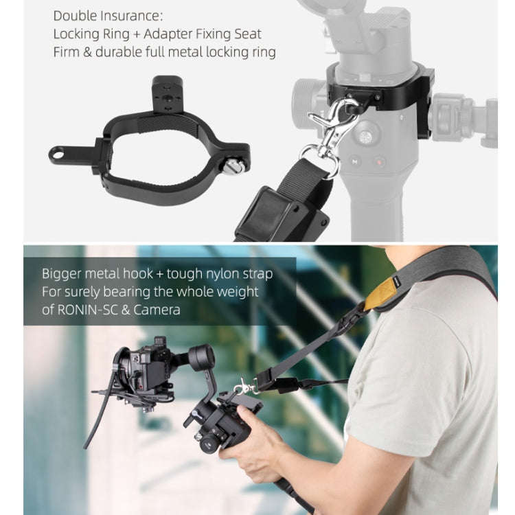 Sunnylife RO-Q9228 Handheld Gimbal Special Lanyard Shoulder Strap + Fixed Ring Hang Buckle for DJ...
