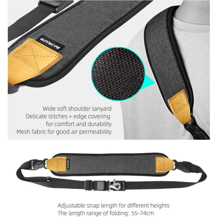 Sunnylife RO-Q9228 Handheld Gimbal Special Lanyard Shoulder Strap + Fixed Ring Hang Buckle for DJ...