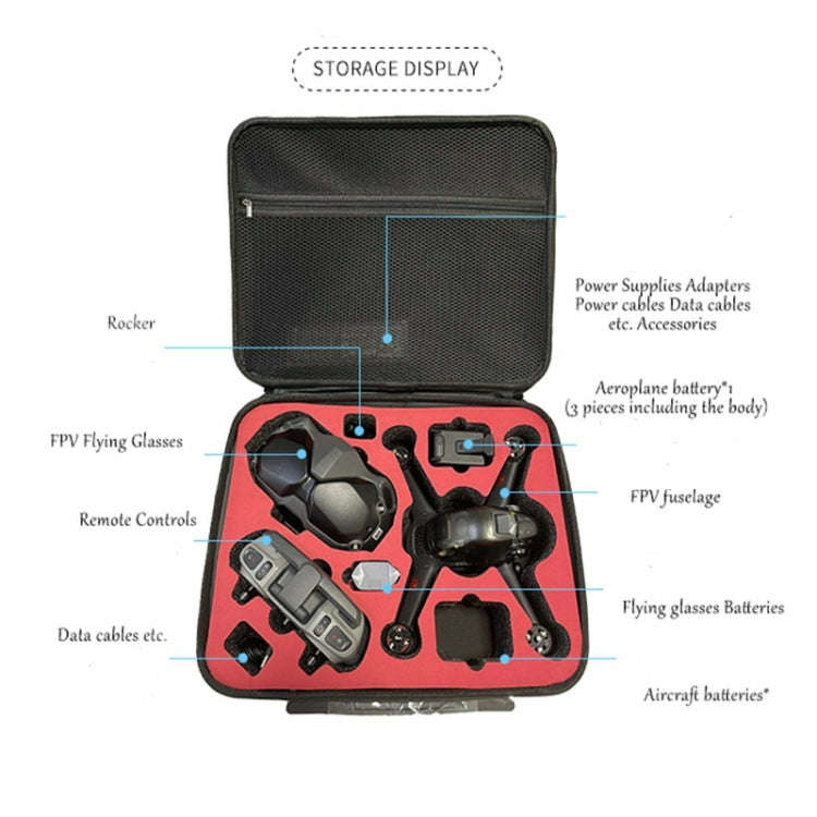 Portable Hard Case Carrying Travel Storage Box Waterproof Hard Case Storage Bag for DJI FPV(Black)