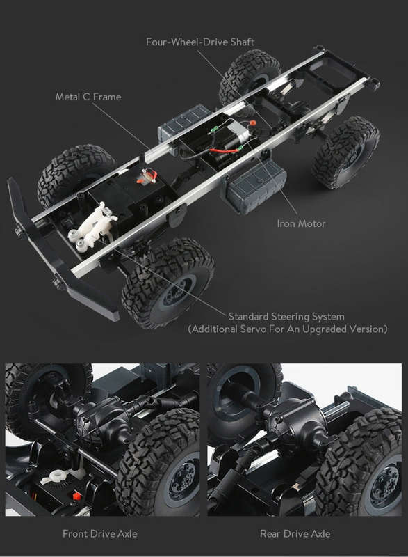 JJR/C Q60 Transporter-1 Full Body 1:16 Mini 2.4GHz RC 6WD Tracked Off-Road Military Truck Car Toy...