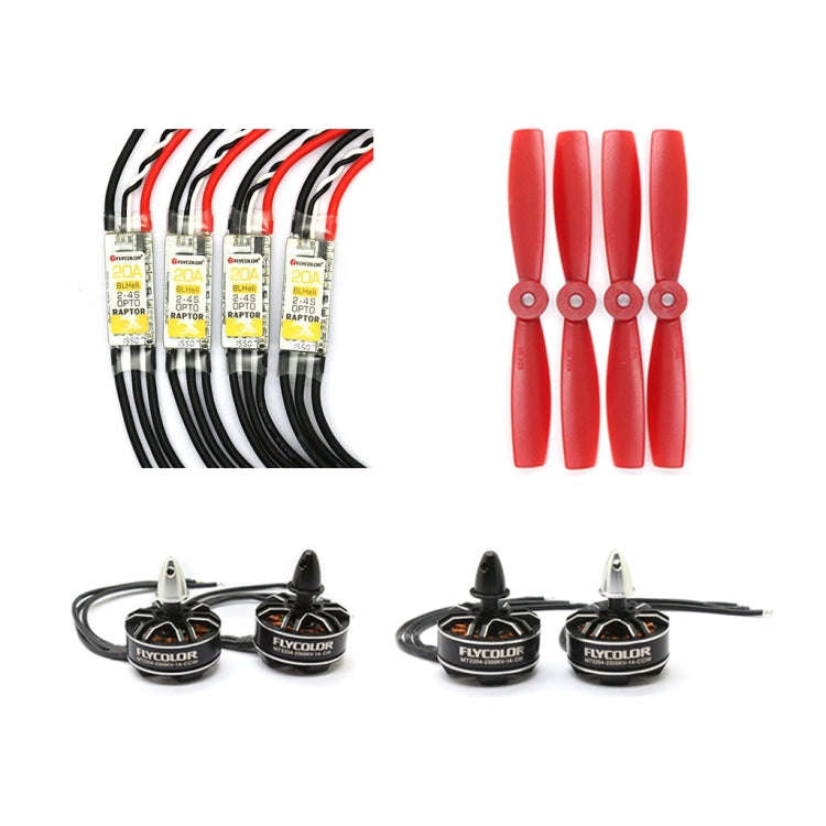 Flycolor Raptor Series Power Set, Includes 4 PCS 20A Speed Controllers + 4 PCS 2300KV Motors + 4 ...