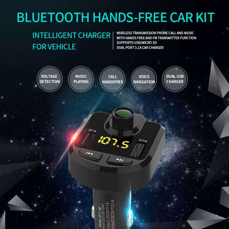 Bluetooth FM Transmitter Wireless In-Car Radio Adapter Music Player Hands-Free Calling Car Kit, D...