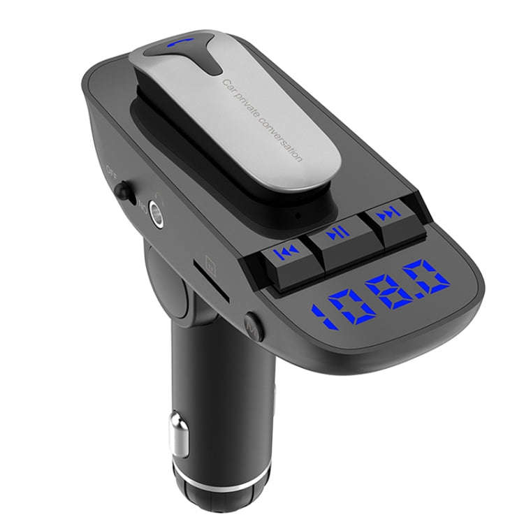 ER9 2 in 1 Hands-Free Calling Car Kit Wireless Bluetooth Headset Dual USB Charger FM Transmitter ...