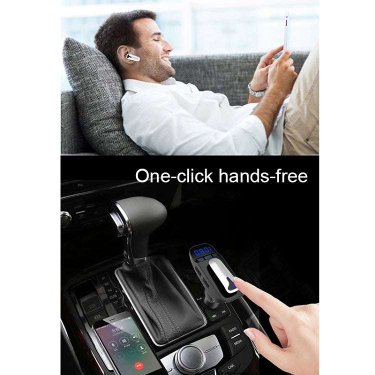 ER9 2 in 1 Hands-Free Calling Car Kit Wireless Bluetooth Headset Dual USB Charger FM Transmitter ...