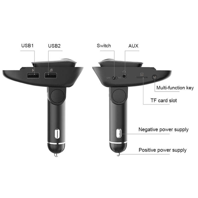 ER9 2 in 1 Hands-Free Calling Car Kit Wireless Bluetooth Headset Dual USB Charger FM Transmitter ...