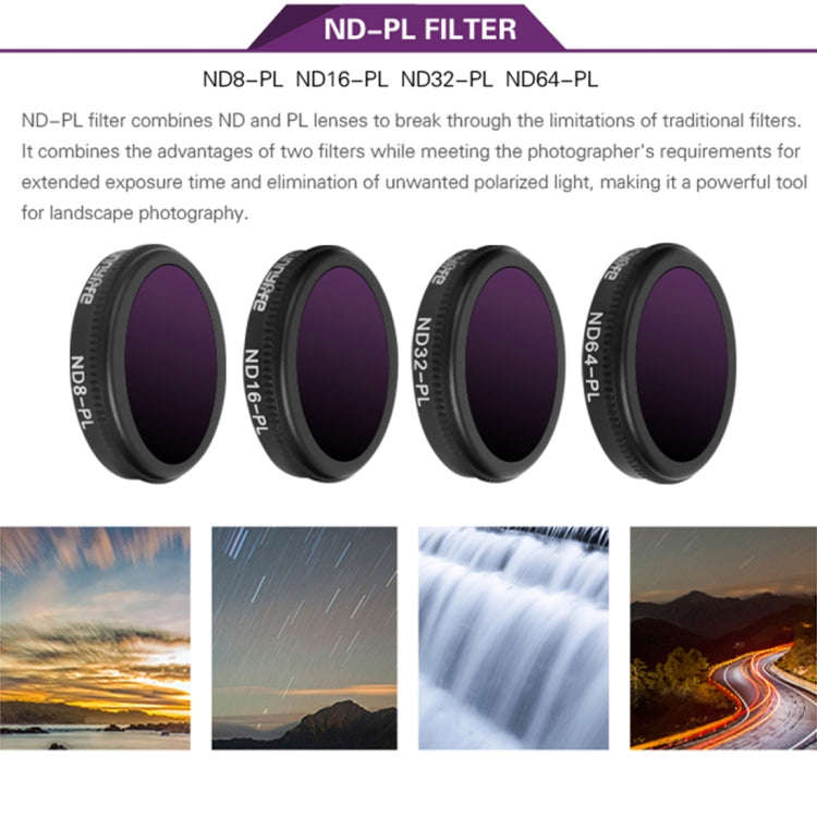 Sunnylife M2Z-FI288 ND8-PL + ND16-PL + ND32-PL + ND64-PL ND-PL Lens Filter for DJI Mavic 2 Zoom