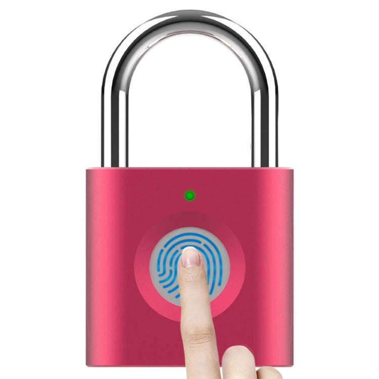 X007 Micro USB Charging Mini Metal Fingerprint Padlock Small Drawer Lock (Red)