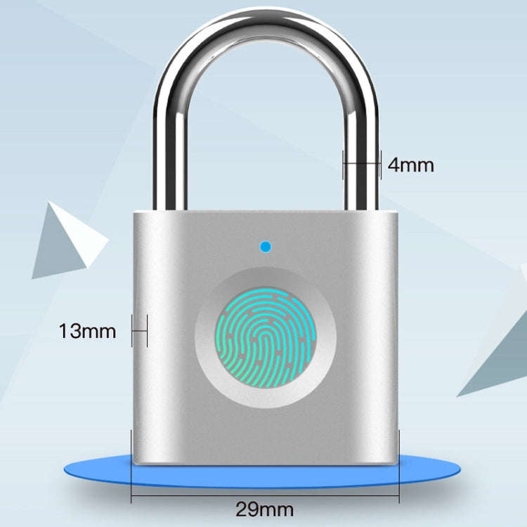 X007 Micro USB Charging Mini Metal Fingerprint Padlock Small Drawer Lock (Black)
