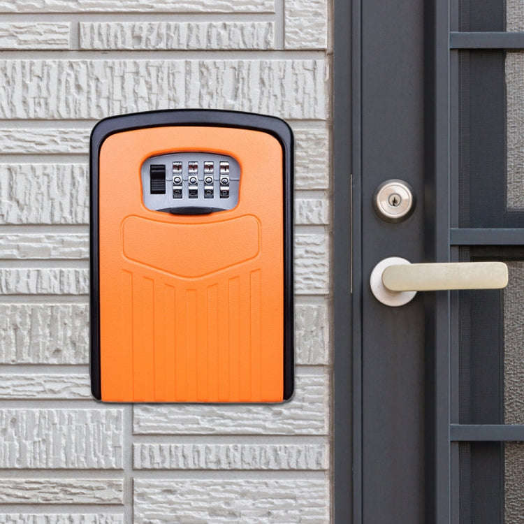 Large Password Lock Metal Storage Box Villa Security Box Wall Cabinet Safety Box(Orange)