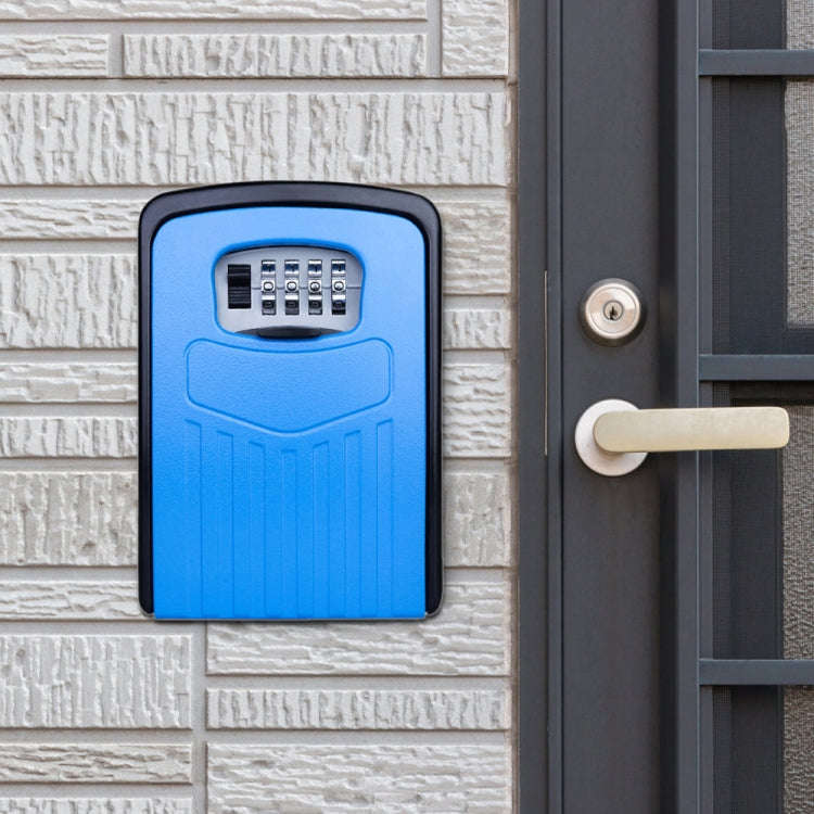 Large Password Lock Metal Storage Box Villa Security Box Wall Cabinet Safety Box(Blue)