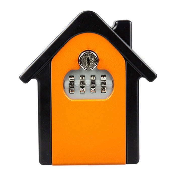 Hut Shape Password Lock Storage Box Security Box Wall Cabinet Safety Box, with 1 Key(Orange)