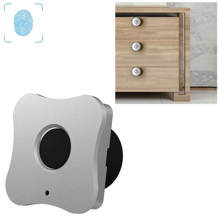 T5 Flower Version Aluminum Alloy Panel Fingerprint Drawer Lock(Silver)