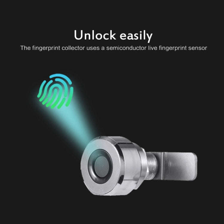 T22F Micro USB Charging Zinc Alloy Smart Bilateral Open Fingerprint Drawer Lock File Cabinet Lock