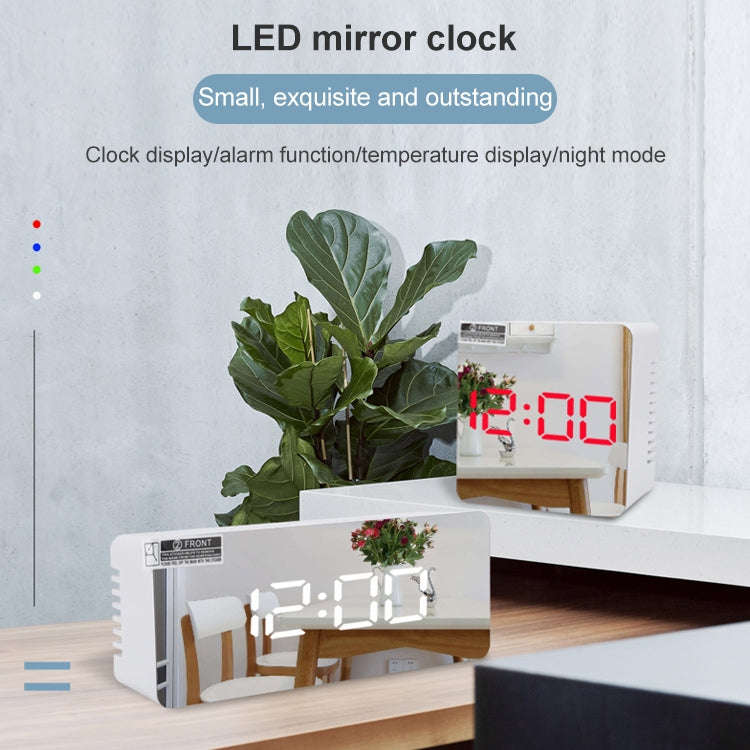 TS-S69-G Multifunctional LED Alarm Clock Battery / Plug-in Charging Dual-purpose Make-up Mirror C...