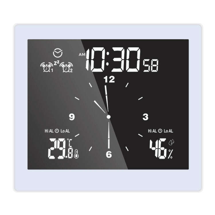 TS-WP10-W Waterproof Bathroom Wall Clock Timer Household Thermometer Hygrometer(White)