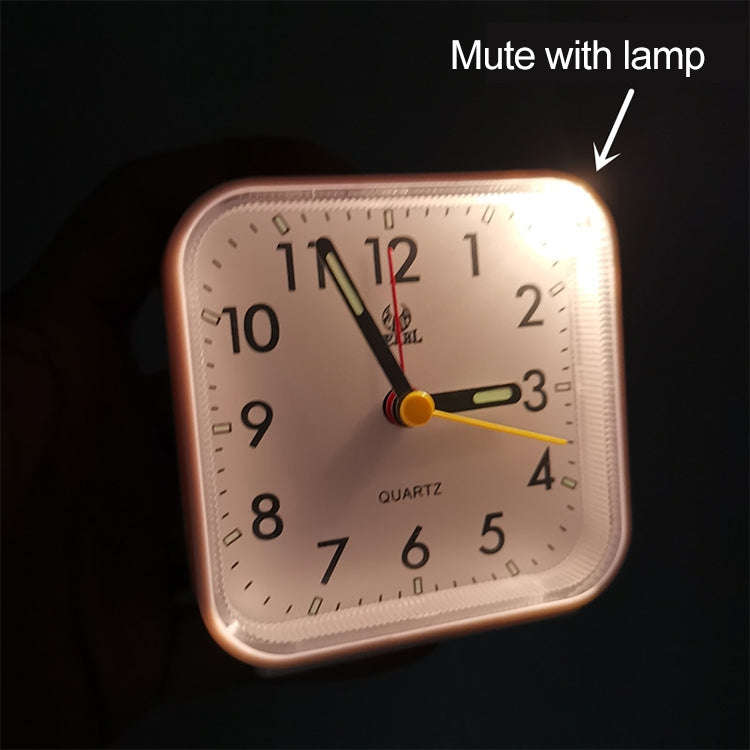 Square Mute Alarm Clock Mini Bedside Office Electronic Clock(Blue)