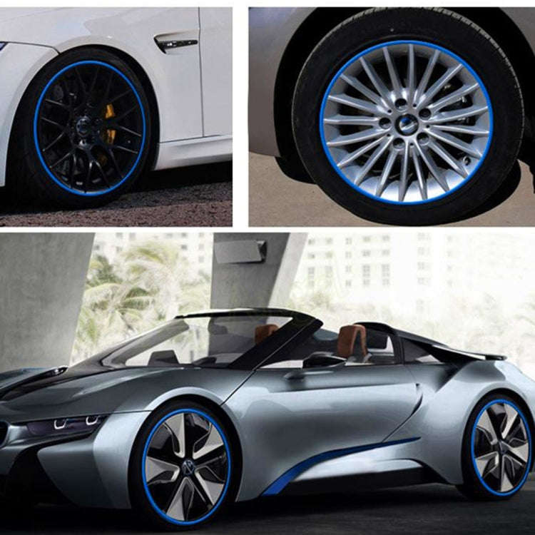 Color 17 inch Wheel Hub Reflective Sticker for Luxury Car(Blue)
