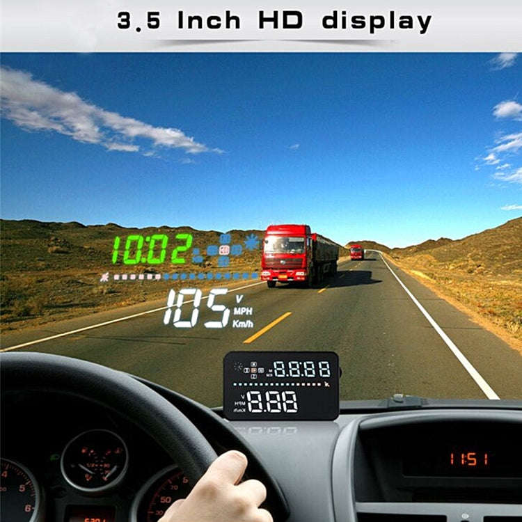 A3 3.5 inch Car GPS HUD / OBD Vehicle-mounted Gator Automotive Head Up Display Security System wi...