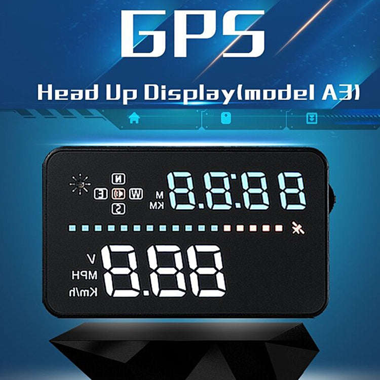 A3 3.5 inch Car GPS HUD / OBD Vehicle-mounted Gator Automotive Head Up Display Security System wi...