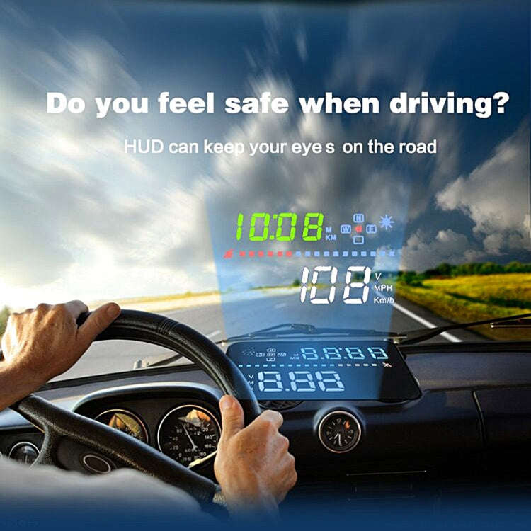 A3 3.5 inch Car GPS HUD / OBD Vehicle-mounted Gator Automotive Head Up Display Security System wi...