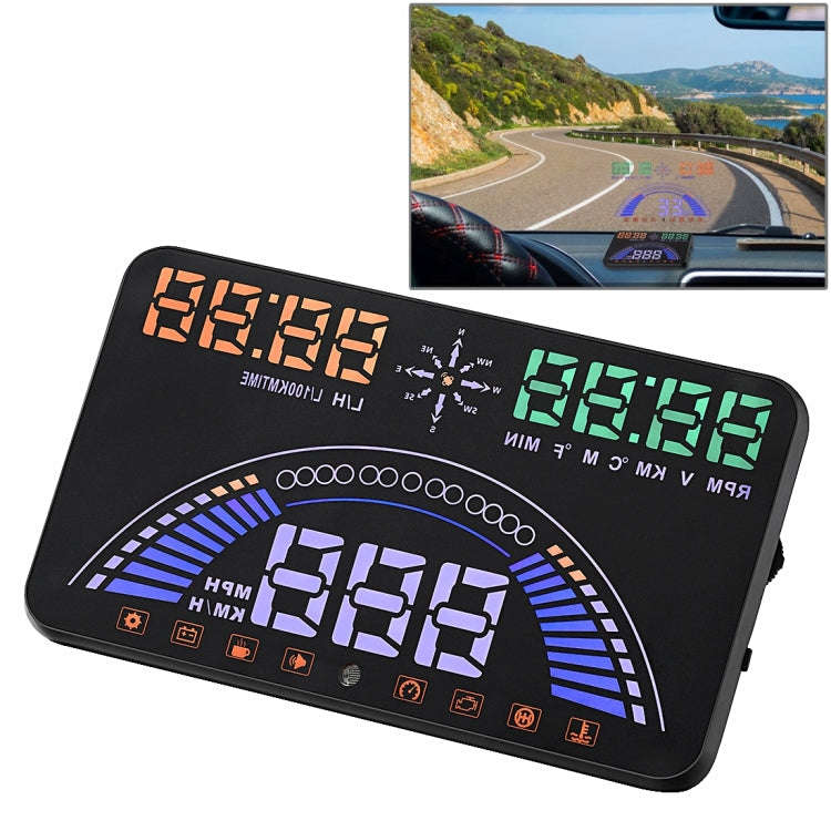 S7 5.8 inch Car GPS HUD / OBD2 Vehicle-mounted Gator Automotive Head Up Display Security System w...