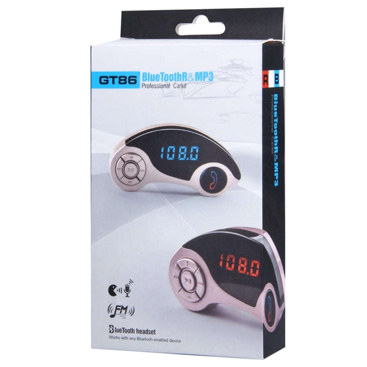 GT86 Dual USB Charger Car Bluetooth FM Transmitter Kit, Support LCD Display / TF Card Music Play ...