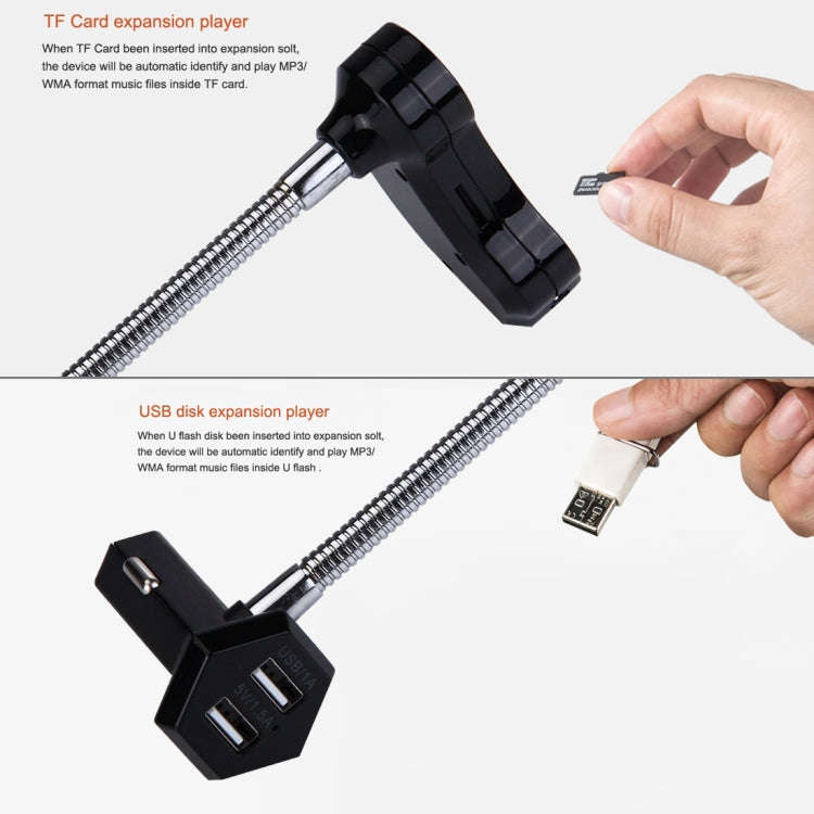 GT86 Dual USB Charger Car Bluetooth FM Transmitter Kit, Support LCD Display / TF Card Music Play ...