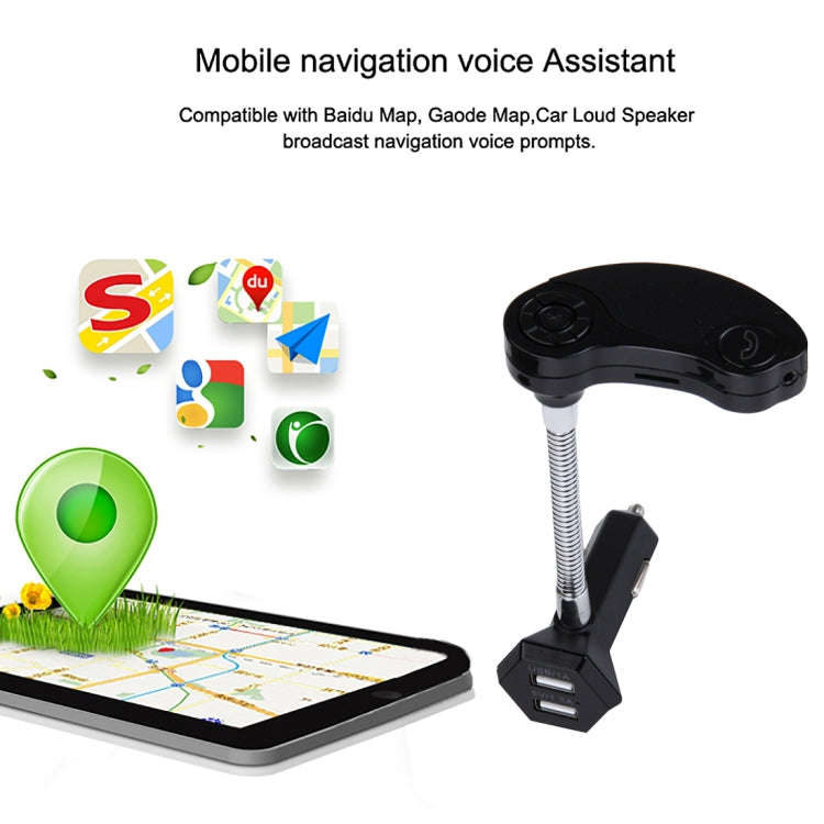 GT86 Dual USB Charger Car Bluetooth FM Transmitter Kit, Support LCD Display / TF Card Music Play ...