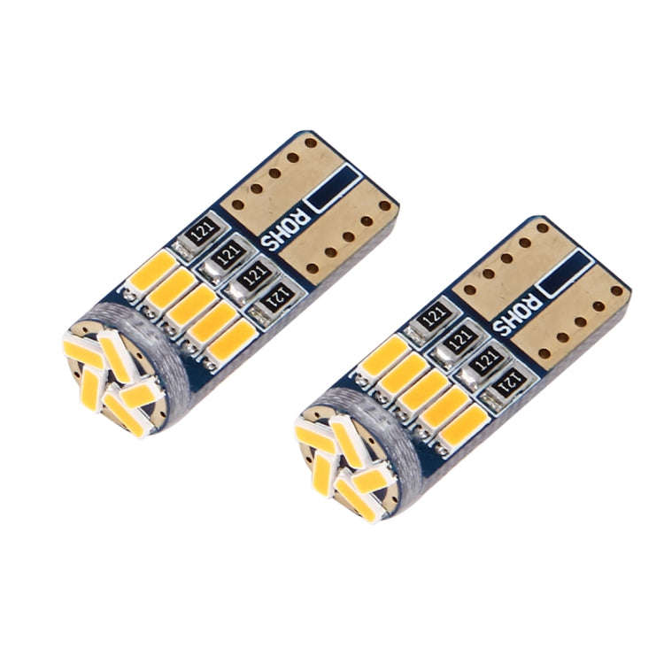 2 PCS DC 12V 2W 240LM 5500K T10-4014-15SMD Car Width Lamp Clearance Light Parking Lights(Amber Li...