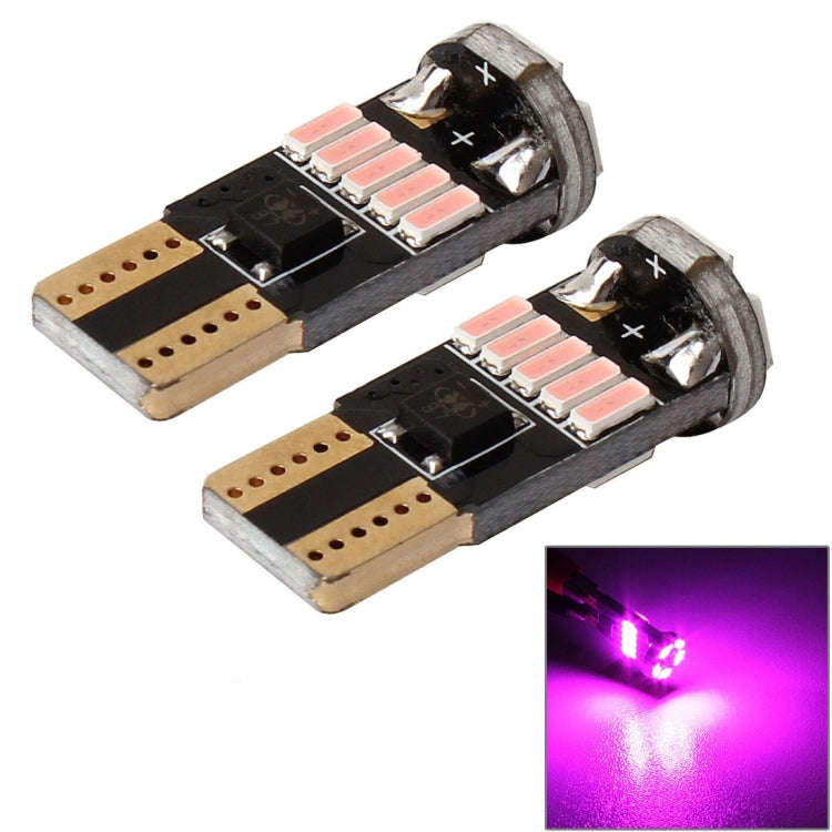 2 PCS DC 12V 2W 240LM 5500K T10-4014-15SMD Car Width Lamp Clearance Light Parking LightsPink L...