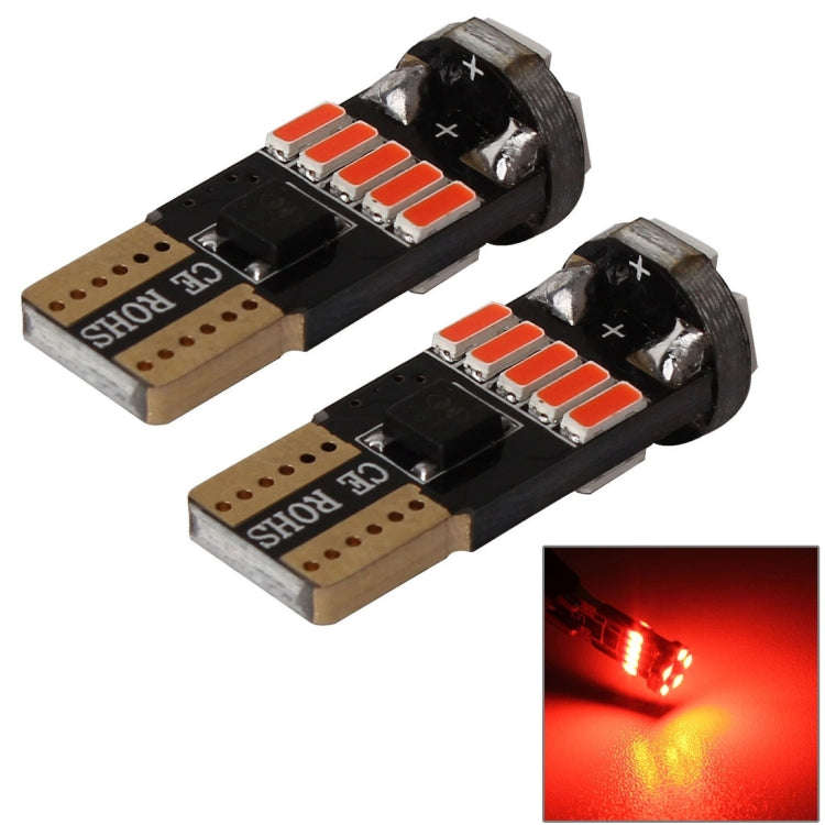 2 PCS DC 12V 2W 240LM 5500K T10-4014-15SMD Car Width Lamp Clearance Light Parking LightsRed Li...