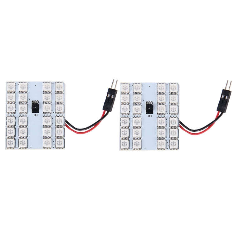 2 PCS Colorful 41MM T10 + Bicuspid Port Remote Control Car Dome Lamp LED Reading Light with 24 LE...