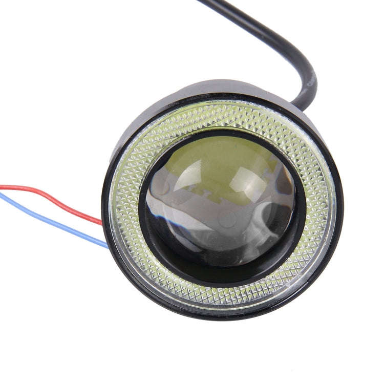 2 PCS 2.5 inch DC12-24V 10W 900LM 6500K Car Angel Eyes Fog Lamp Foglight, Cable Length: 20cm(Whit...