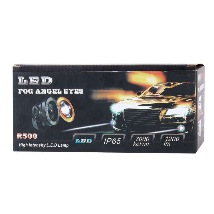 2 PCS 2.5 inch DC12-24V 10W 900LM 6500K Car Angel Eyes Fog Lamp Foglight, Cable Length: 20cm(Whit...