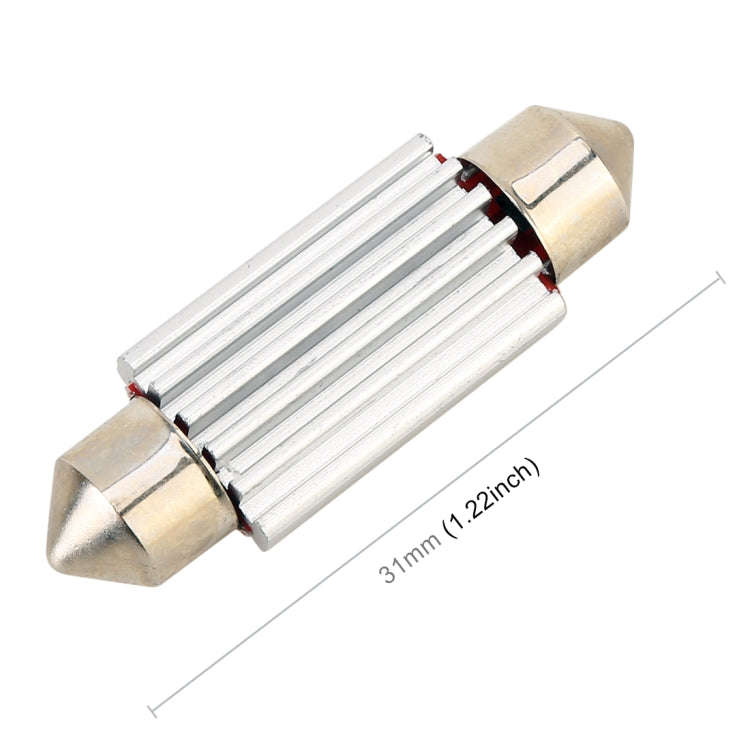 2 PCS DC 12V 2W 31MM 4014 Bicuspid Port No Decoding Car Dome Lamp LED Reading Light with 10 LED L...
