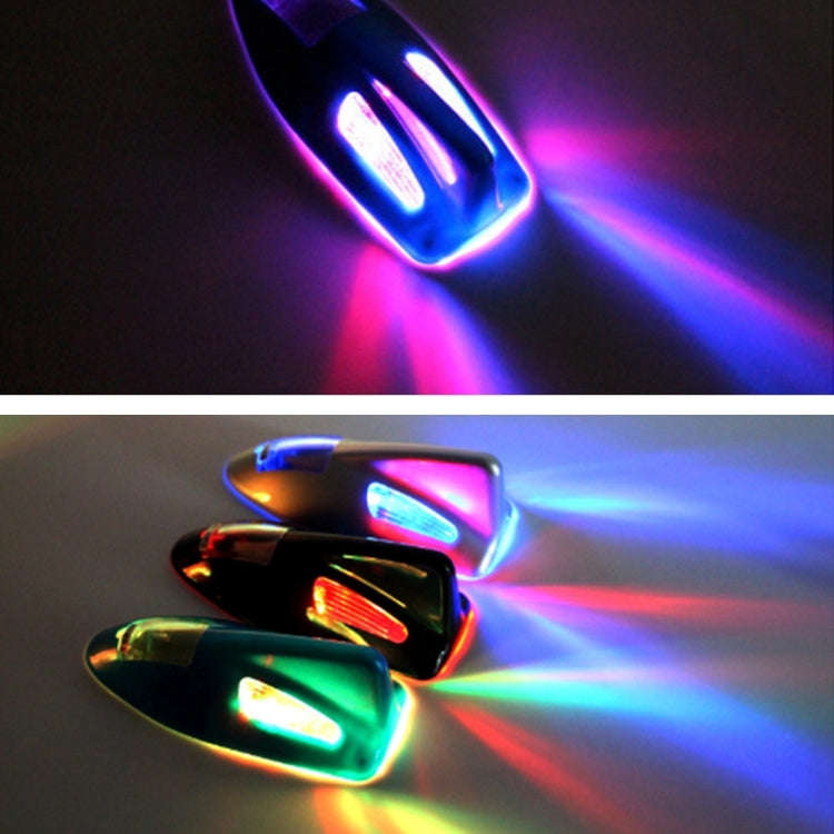 Solar Colorful Light Anti Collision Shark Fin Car Taillight LED Flash Warning Light Caution Light...
