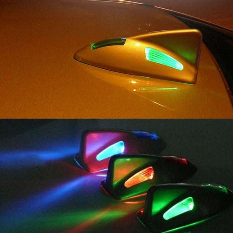 Solar Colorful Light Anti Collision Shark Fin Car Taillight LED Flash Warning Light Caution Light...